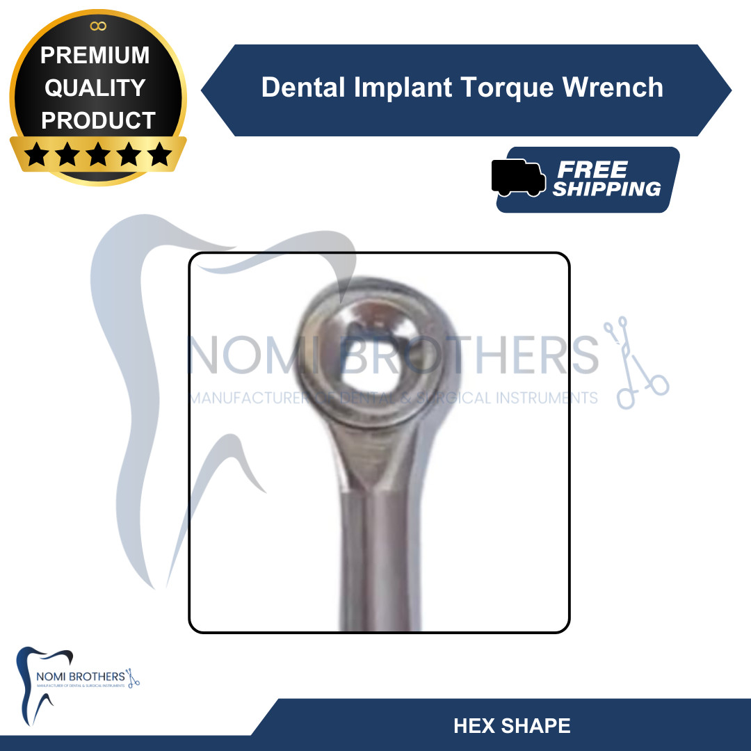 Dental Implant Torque Wrench Ratchet 10-45 Ncm 6.35mm Hex 4.0mm Square CE