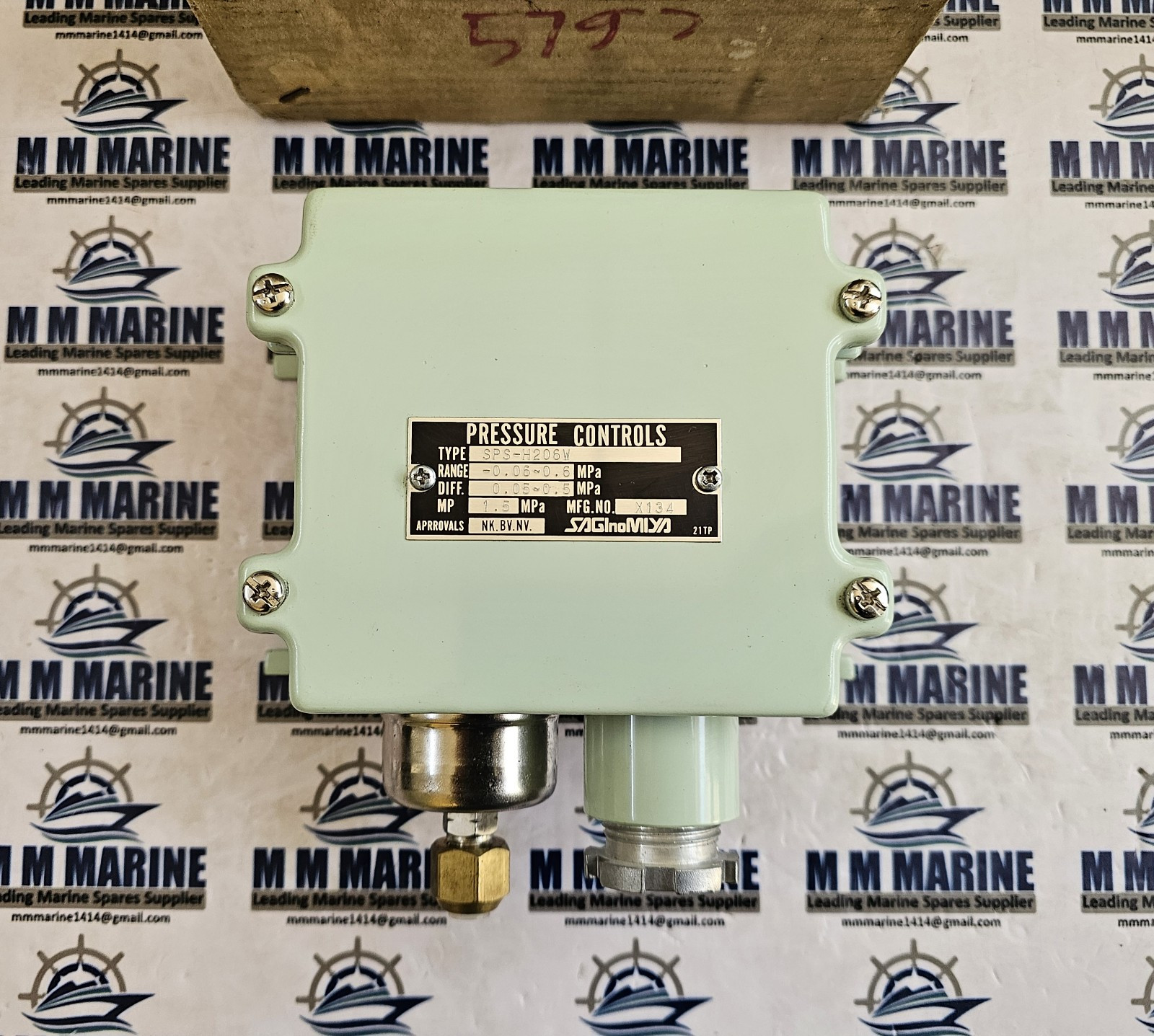 SAGINOMIYA SPS-H206W, PRESSURE SWITCH, -0.06~0.6MPa, 0.05~0.5MPa, MP: 1.5MPa