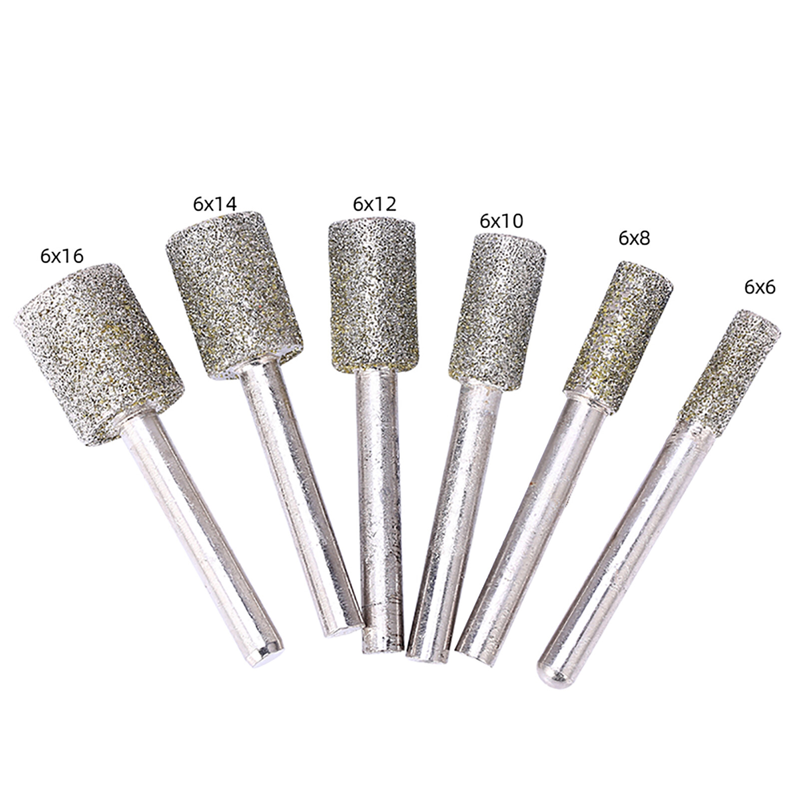 6mm-25mm Diamond Burr Grinding Head Bit 6mm Shank For Dremel Rotary Cylinder