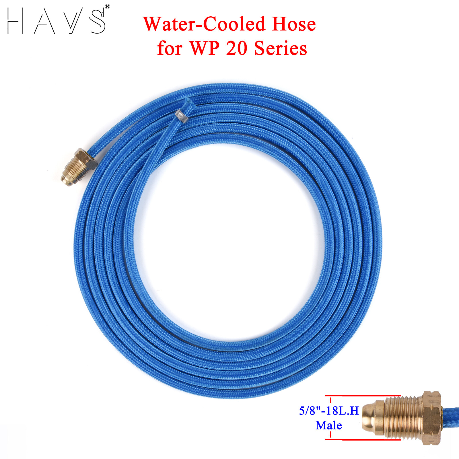 3.8m(12.5ft)/7.6m(25ft) TIG Torch Water-Cooled Hose for WP 20 w/ 5/8″-18L.H