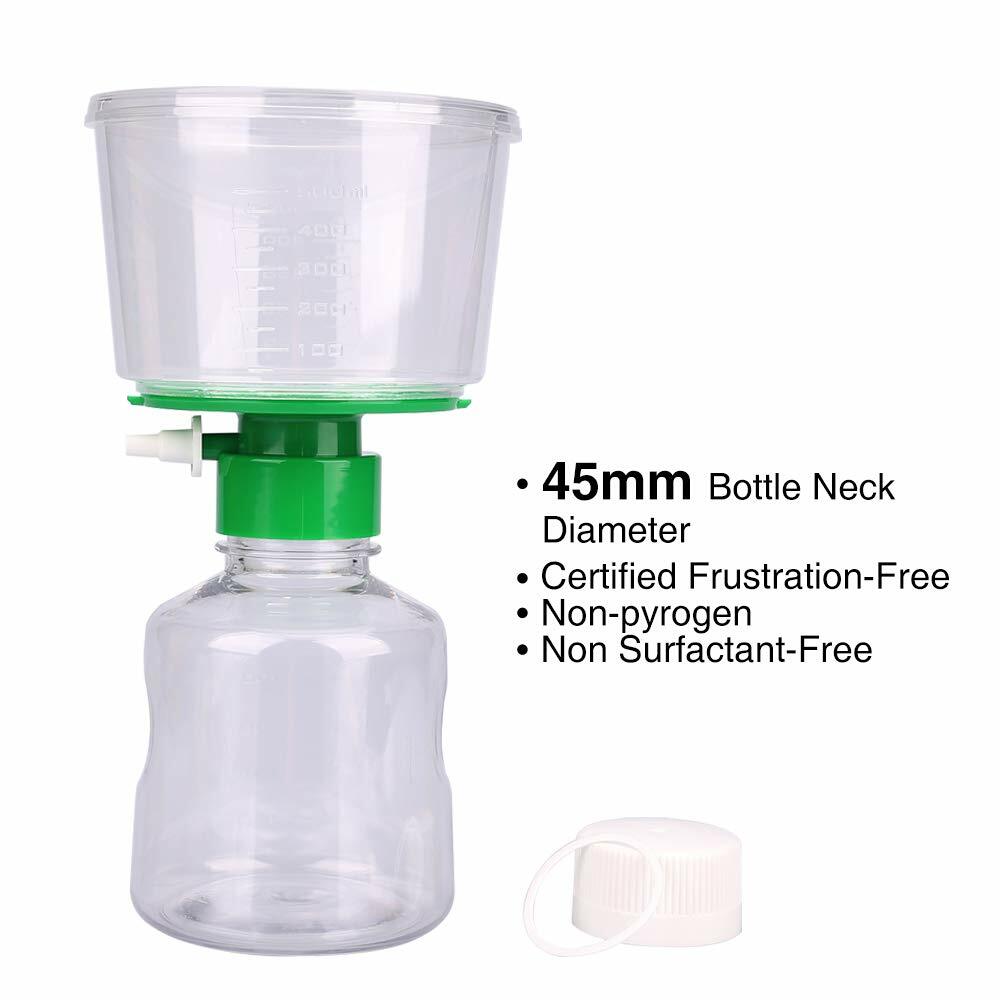 4Pack Lab 500ml Sterile Vacuum Filter Bottle Top 0.22um PES Membrane Hydrophilic