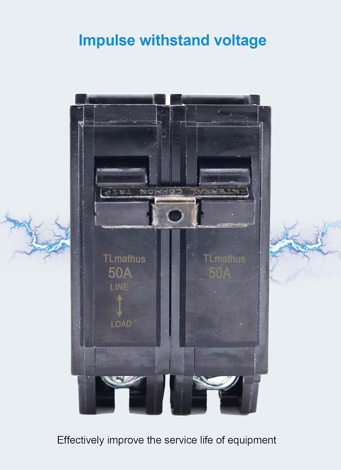 50 Amp Breaker 2 Pole Plug-in Mount Type THQL Feeder Molded Case Circuit Brea…
