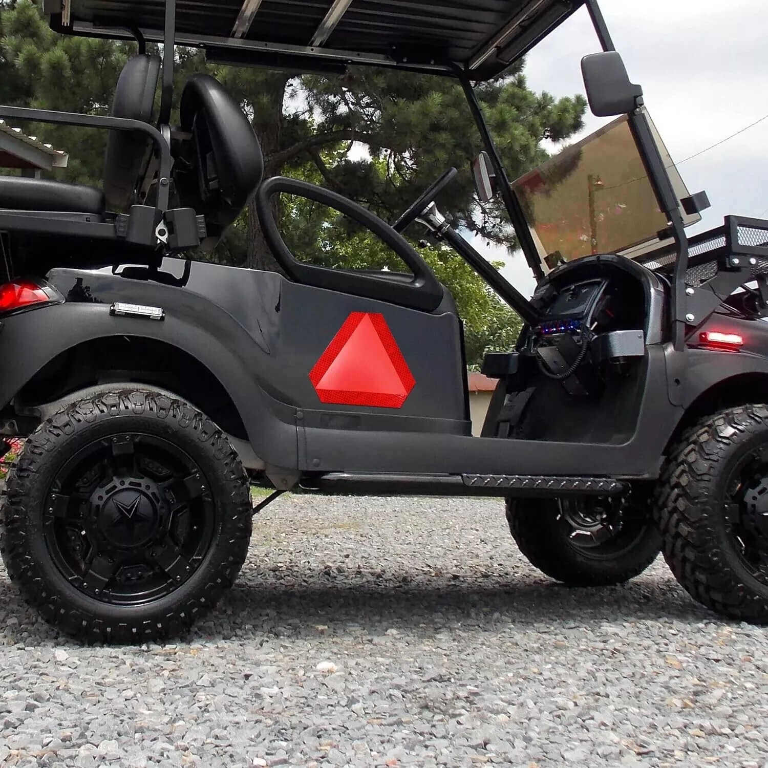 Reflective Slow Vehicle Sign 14″x16″ Safety Triangle Golf Cart,Tractor, UTV
