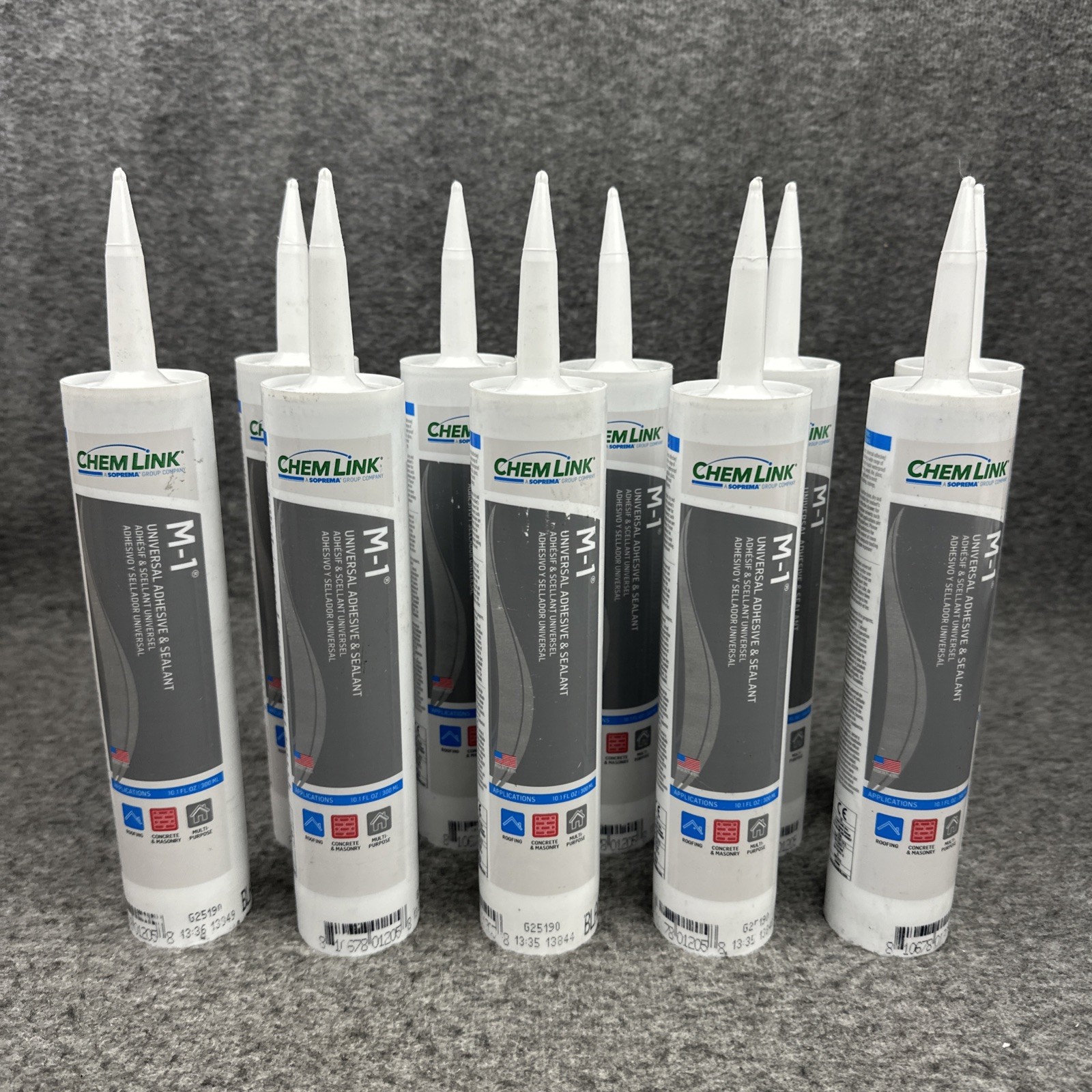 11 Pack Chemlink M-1 Black Universal Structural Adhesive & Sealant Cartridge NEW
