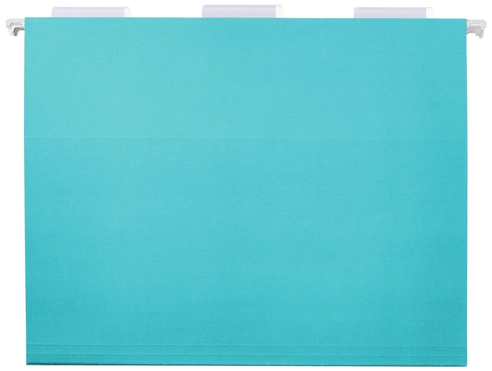 Amazon Basics Hanging File Folders Letter Size Aqua 25-Pack