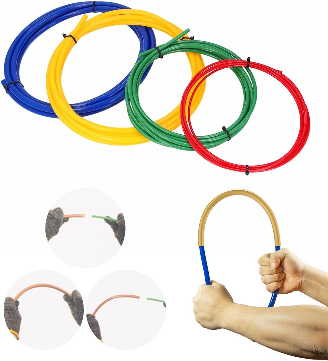 4PCS Copper Tube Bender Kit, 4M(13Ft) X 1/4″ 3/8″ 1/2″ 5/8″ HVAC Pipe Bending Sp