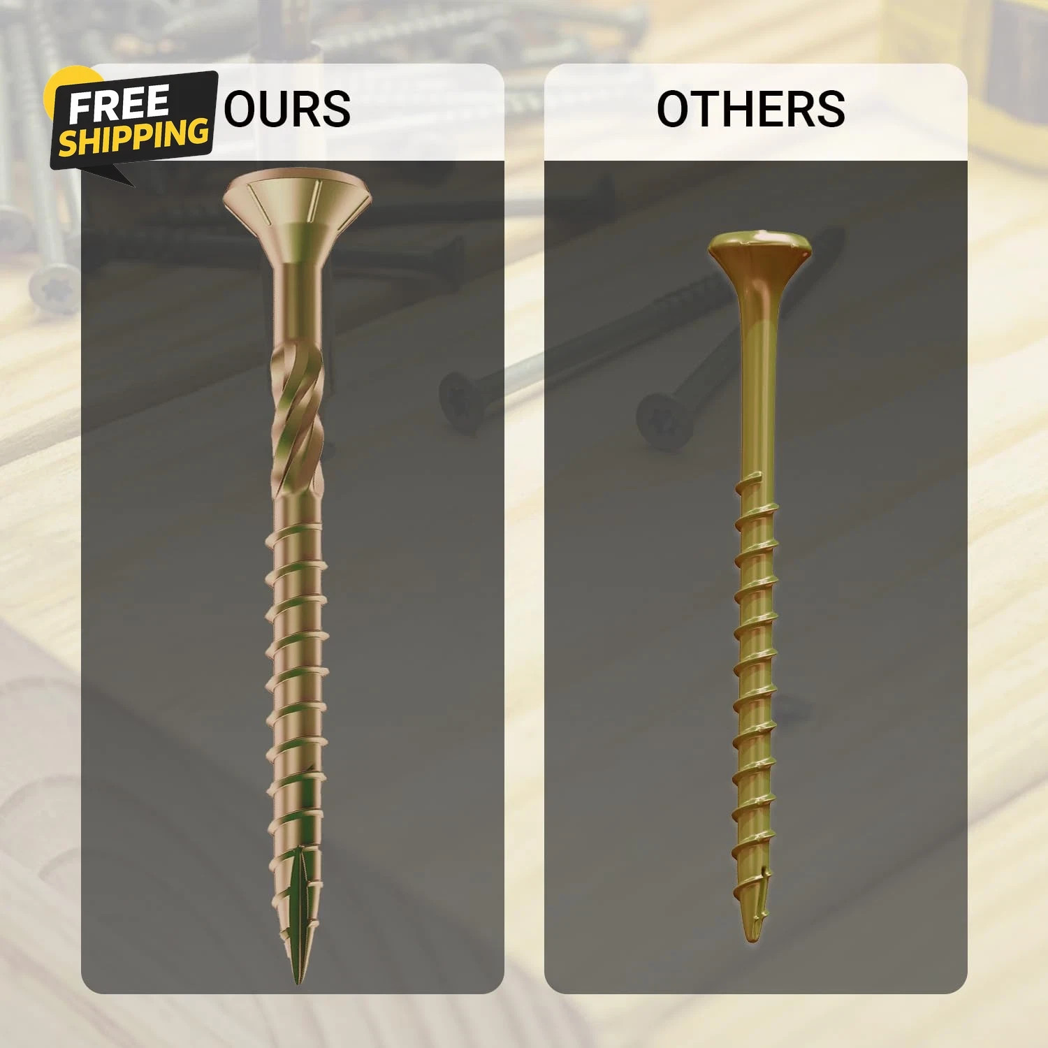 Deck Screws 3 Inch, #10 X 3, 5Lb, Rust Resistant, Brown Epoxy Coated