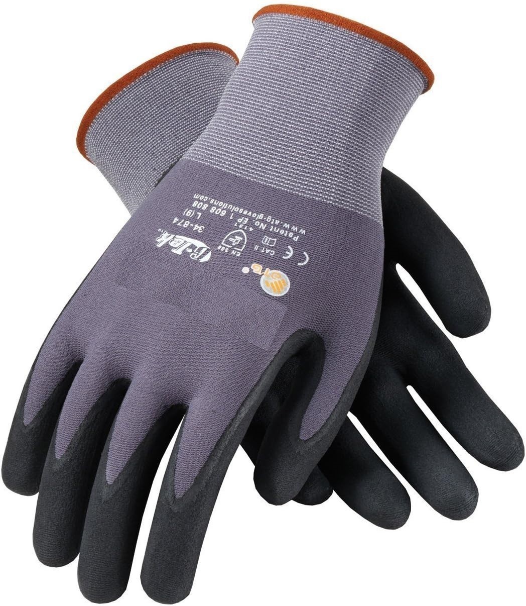Seamless Knit Nylon Gloves with Nitrile Coat and Micro Foam Grip