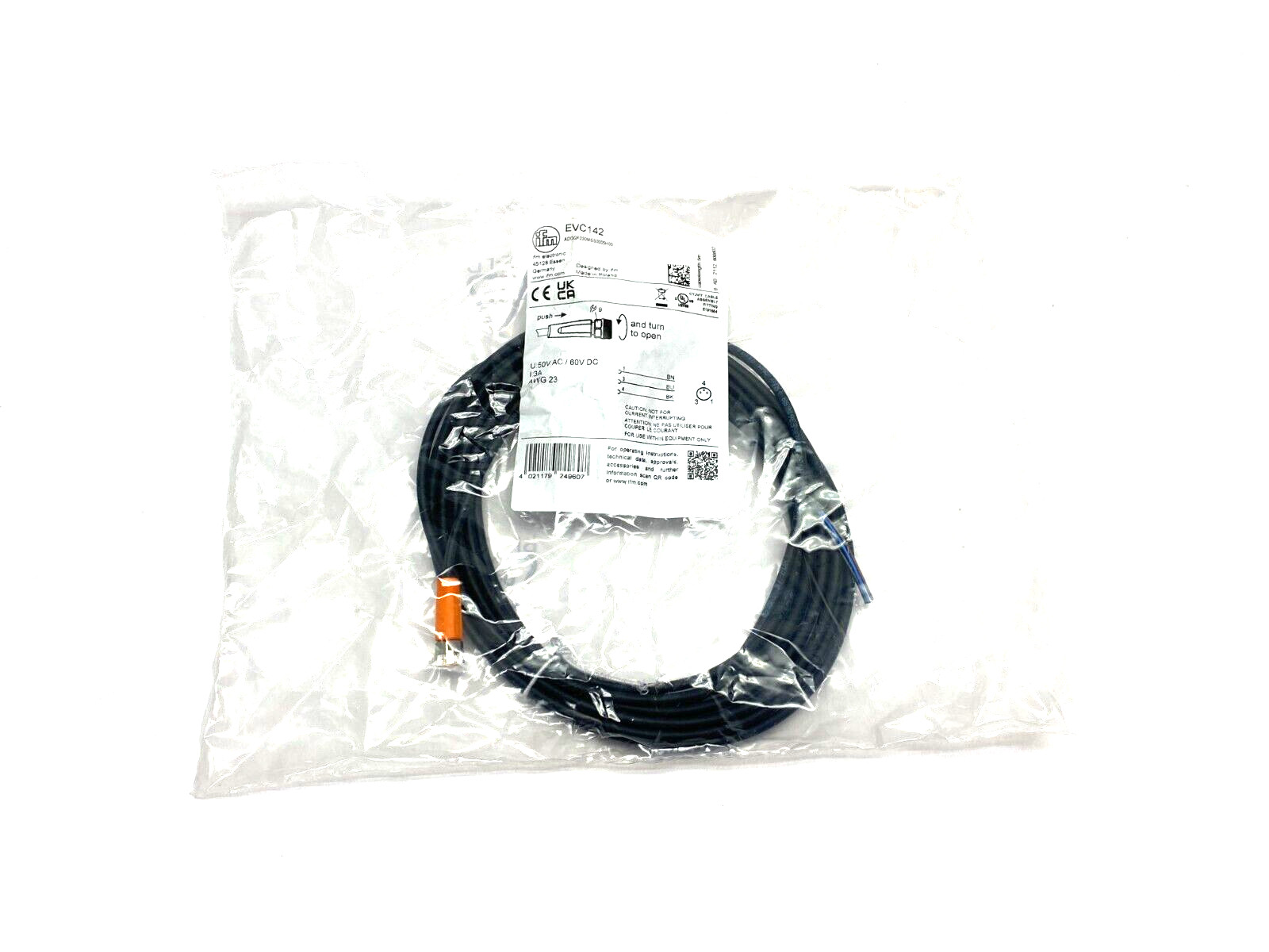 Ifm EVC142 Single Ended Female M8 to Pigtail Cordset ADOGF030MSS0005H03