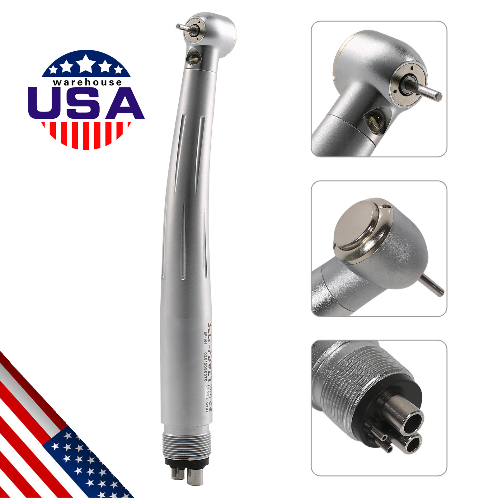 NSK Style Dental Fiber Optic High Speed Turbine Handpiece LED E-generator 4Hole