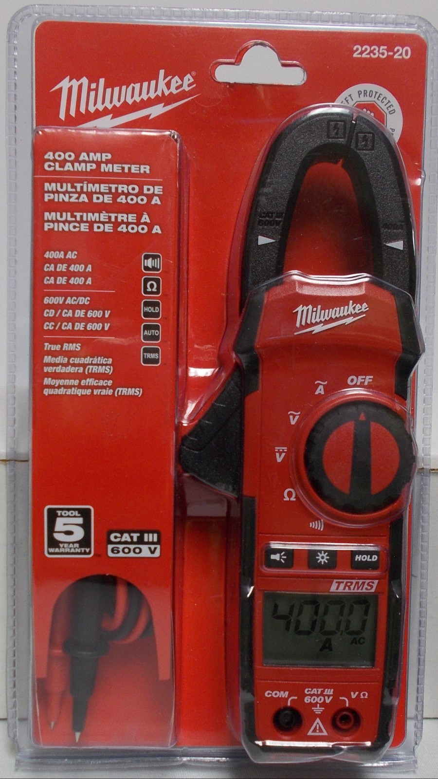 Milwaukee 2235-20 Heavy-Duty True-Rms 400 Amp Electrical Clamp Meter