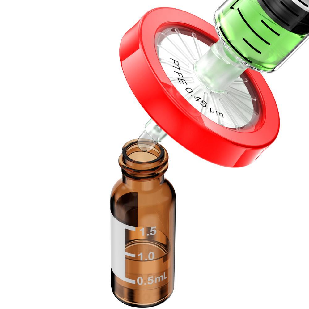 1000xPTFE Syringe Filter(0.45μm,13mm)Hydrophobic,NonSterile,PP Prefilter,Lab Use