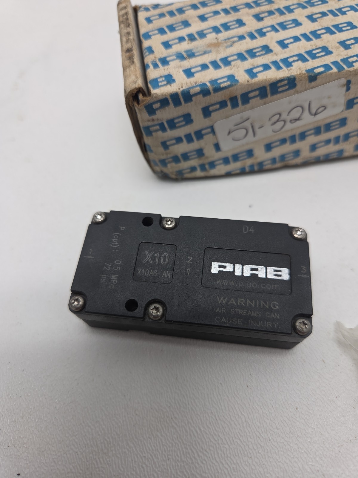 PIAB X10A6-AN Mini Vacuum Pump W/ Chip 10A Connection Kit 01.04.902 NOS