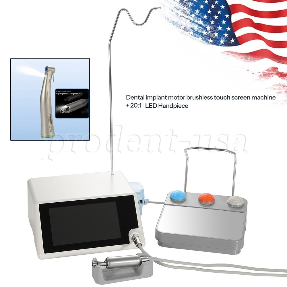 Dental Surgical Brushless LED Implant Motor System Touch Sreen&20:1 Contra Angle