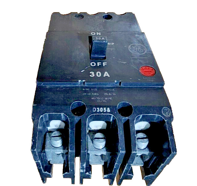 GE Type TEY330, 30 Amp, 3-Pole, 480 / 277Vac Circuit Breaker 14KA
