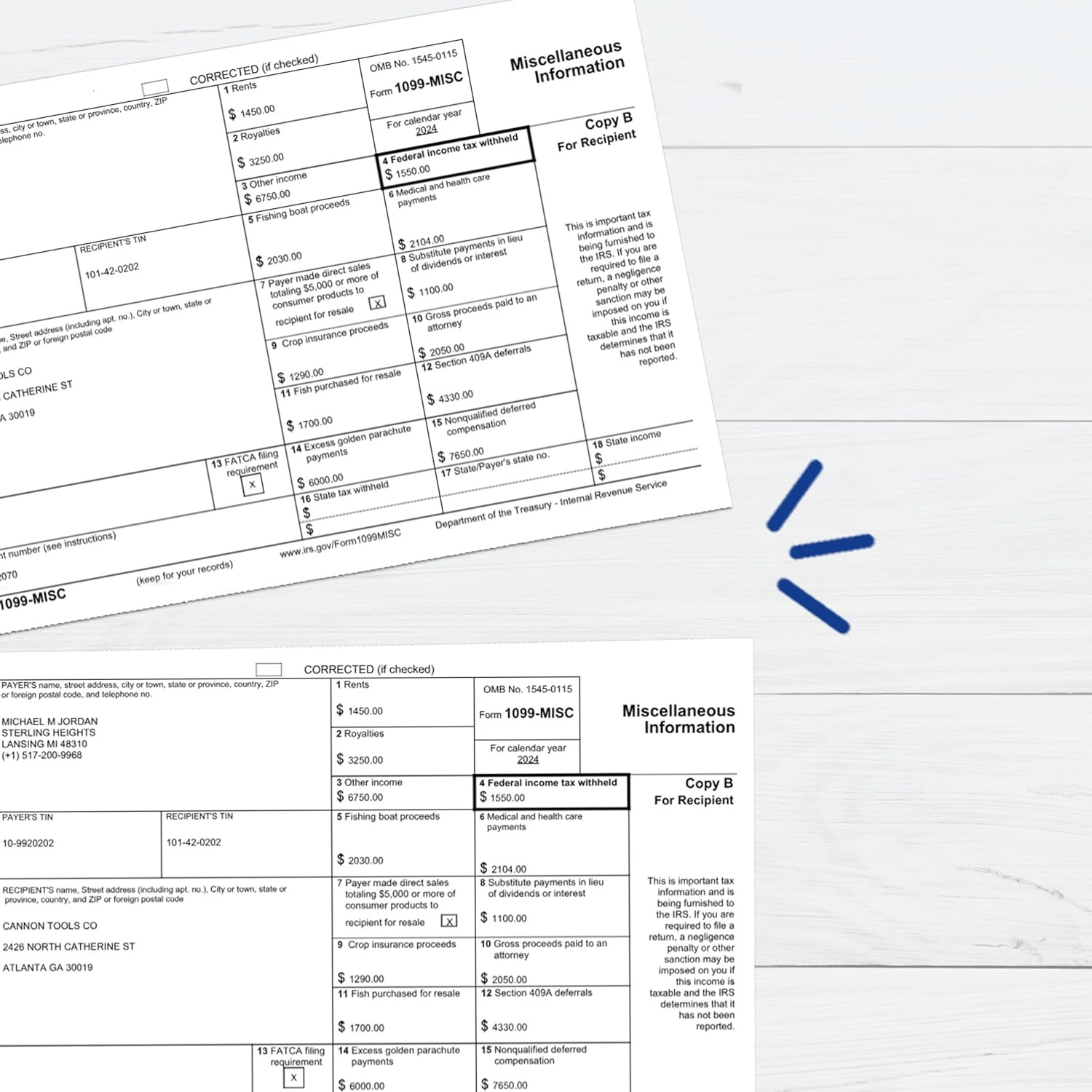 Professional Perforated Paper, 500 Sheets, 2 Part Perf