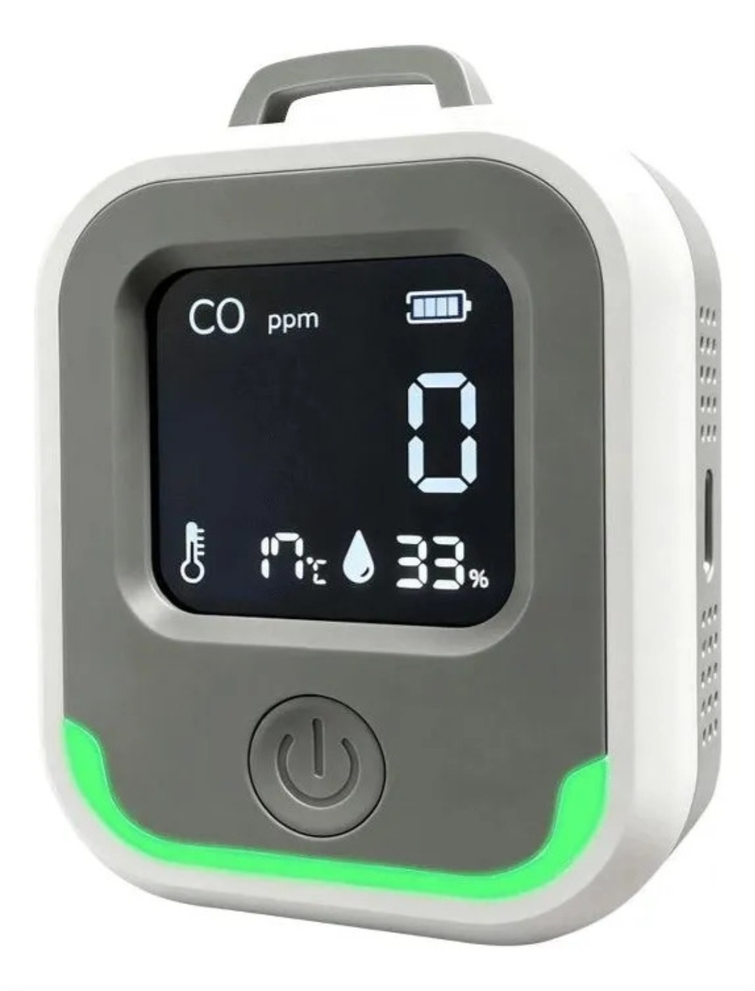Portable Air Quality Monitor 3-in-1 Carbon Monoxide Detector Temp & Humid Alarm