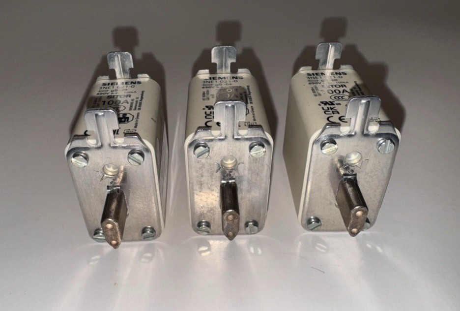 3 Pcs Set SIEMENS 3NE1021-0 690VAC 100A 100ka Sitor 100A PKF OF 3 NSMP
