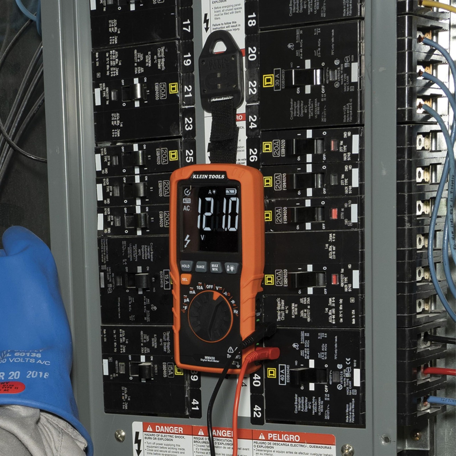 Klein Tools MM450 Slim Digital Multimeter, Reverse Contrast Display with Lead…