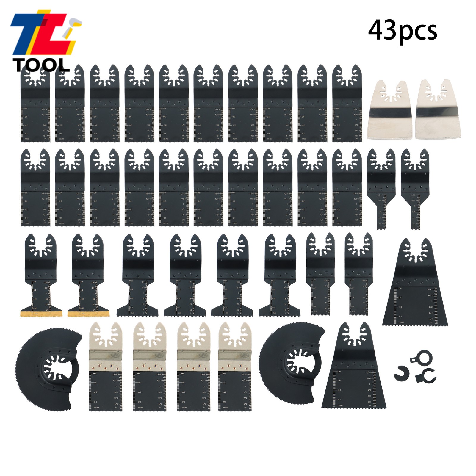 Quick Release Oscillating Saw Blades 43 PCS Multitool Kit for Wood/Metal/Plastic
