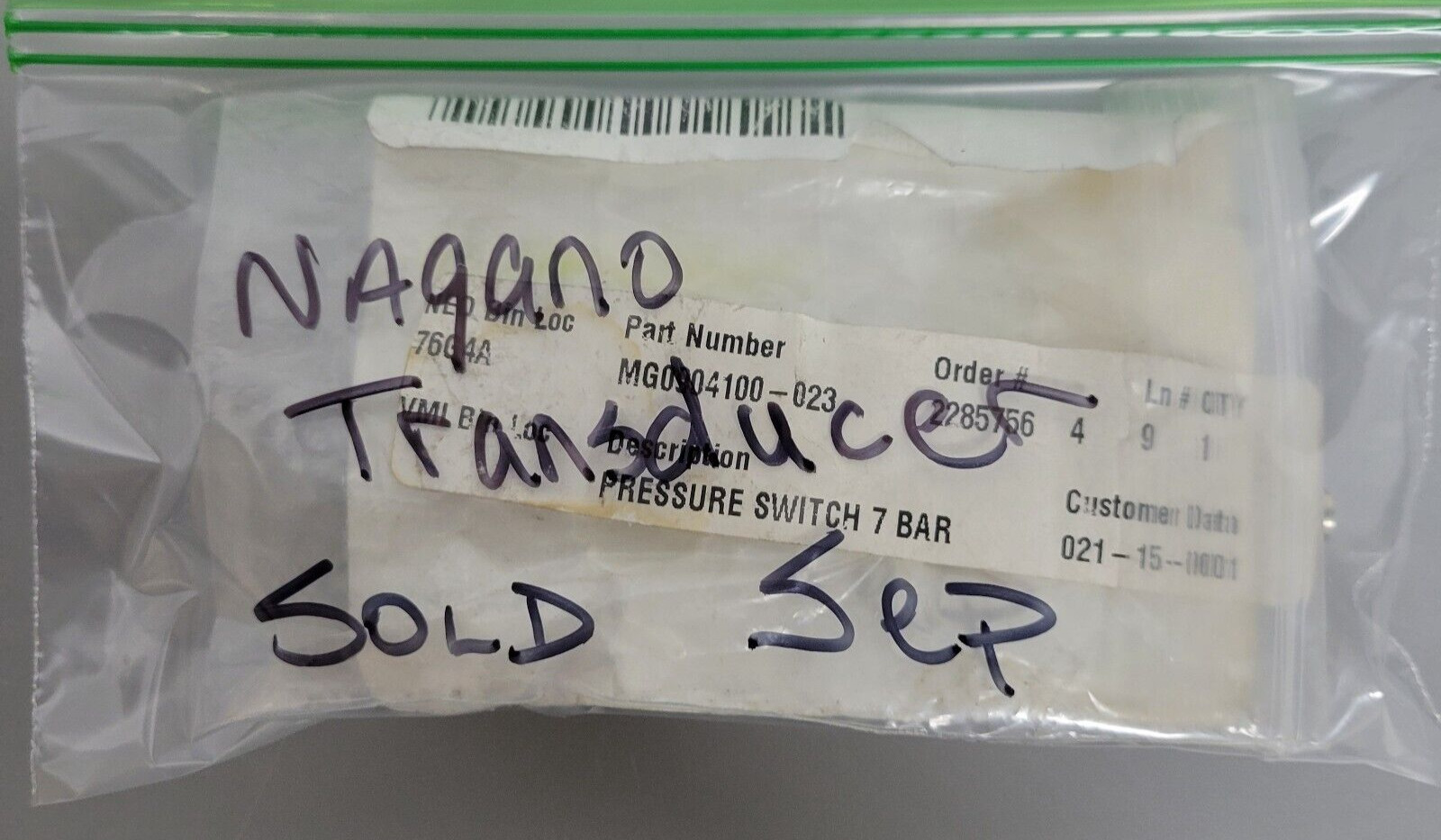 Nagano ADZ-SM-37.0 Pressure Transducer 150 Bar M14x1,5 0.5-4.5 Vrat (B450)