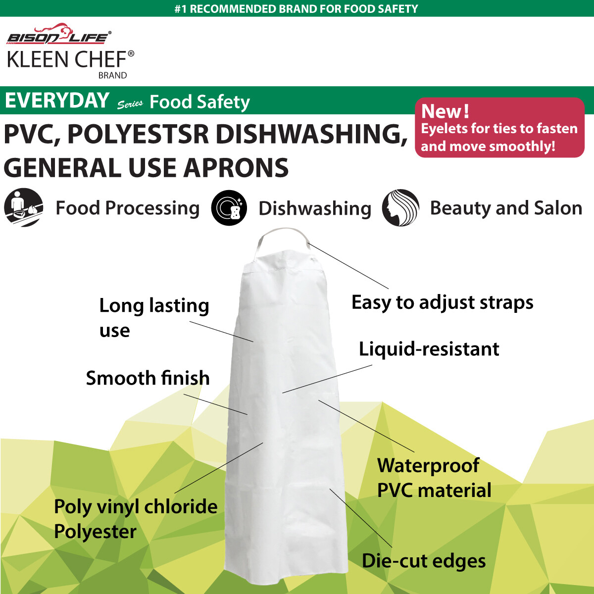 PVC Everyday General Use Polyester Dish washing Apron, Small (Pack of 1)