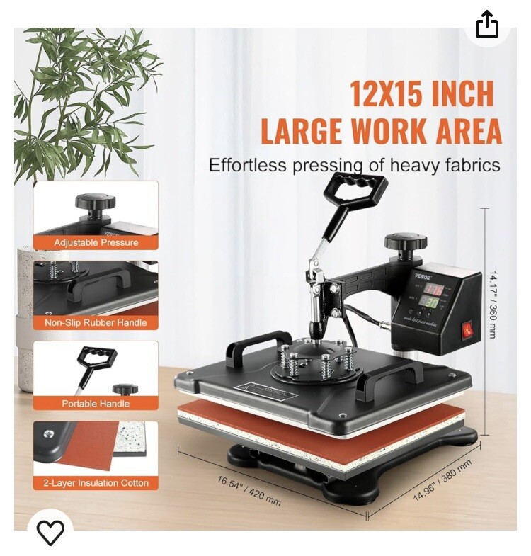 Carejoy 8-in-1 Digital Transfer Sublimation Heat Press Machine
