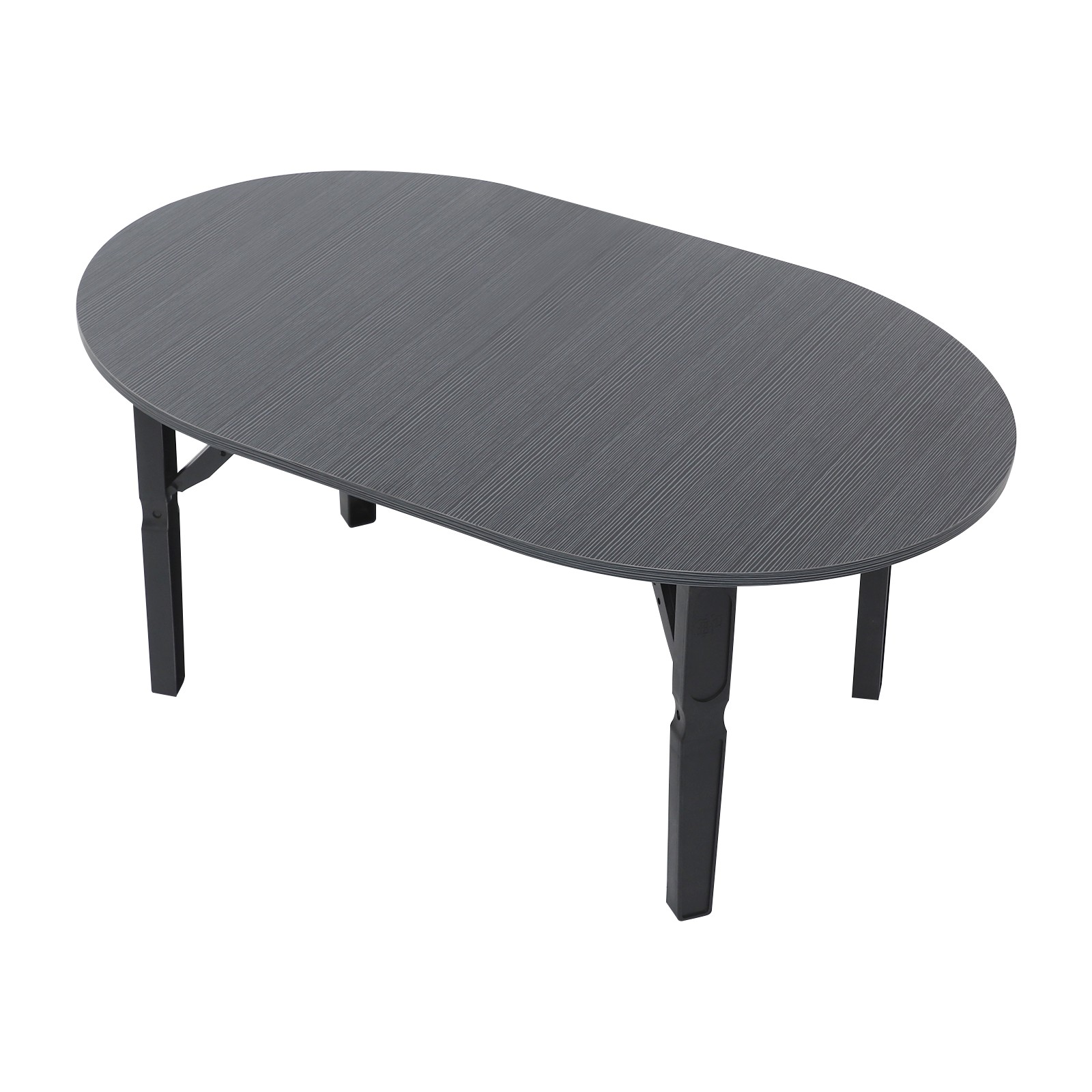 Coffee Table -80x48x36cm- Black Brushed Tabletop Folding Table For Small Place.