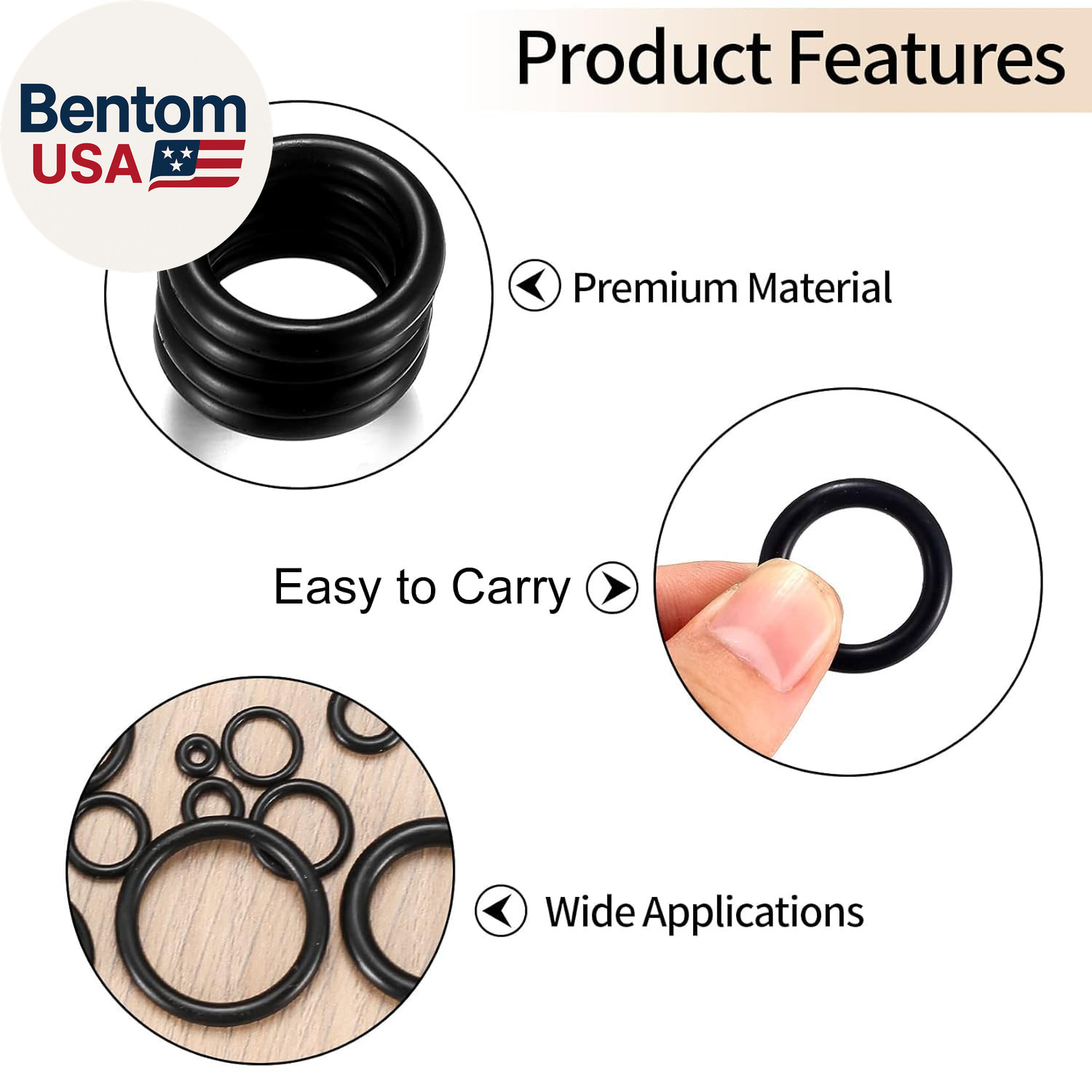 360 Pcs O Ring Assortment Kit,Rubber Washer Orings, Black 24 Sizes Pressure Wash