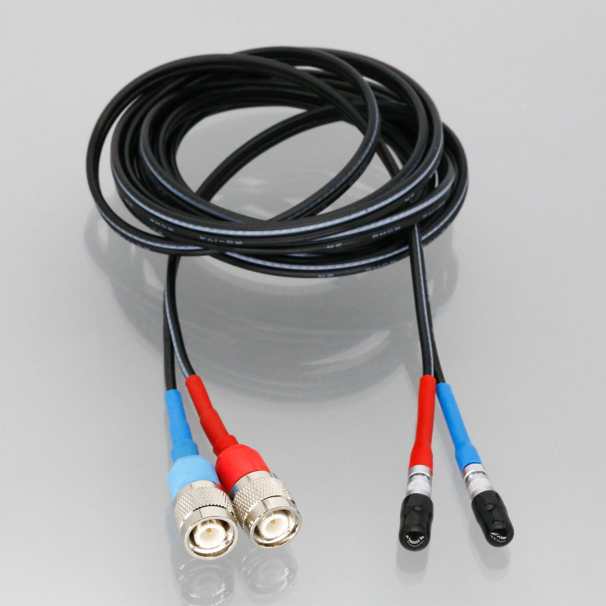 Dual RG174 Cable TNC 10~131FT For GE Panametrics Portable PT900 PT878 Flow Meter