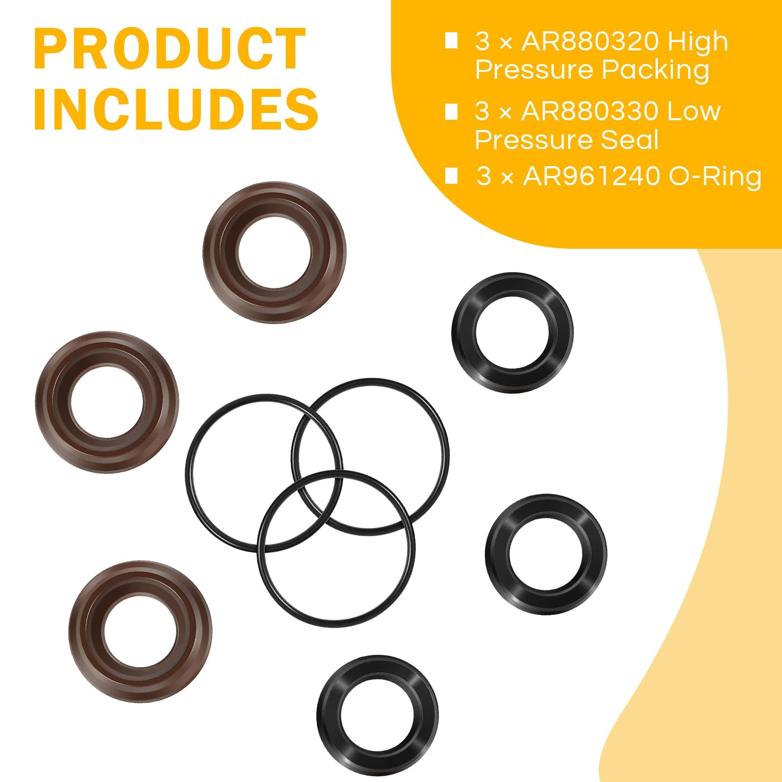 AR1857 Packing Kit 18mm Seal Gasket kit for 18.5 millimeters, black
