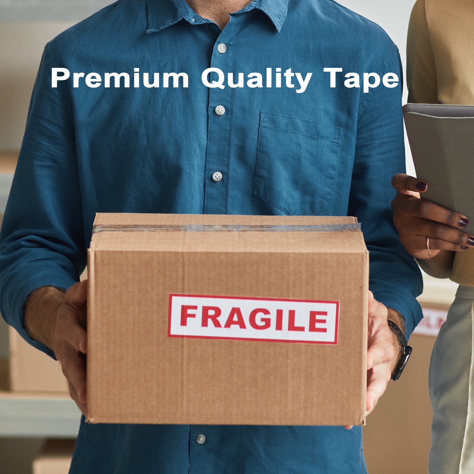 BPEWO Packaging 2″/3″ x 110 yds Clear/Tan Carton Box Sealing Tape (24 Rolls)