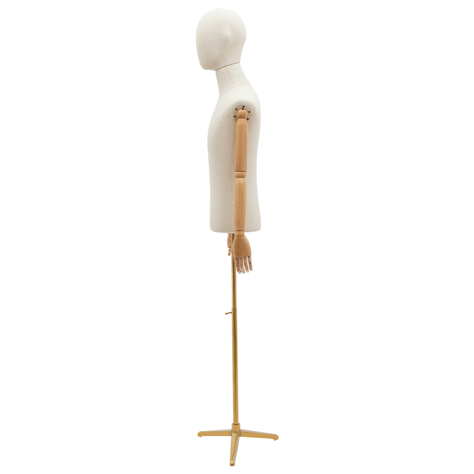 Half Body Mannequin Display Male Dress Form Adjustable Height Head & Hand Turn