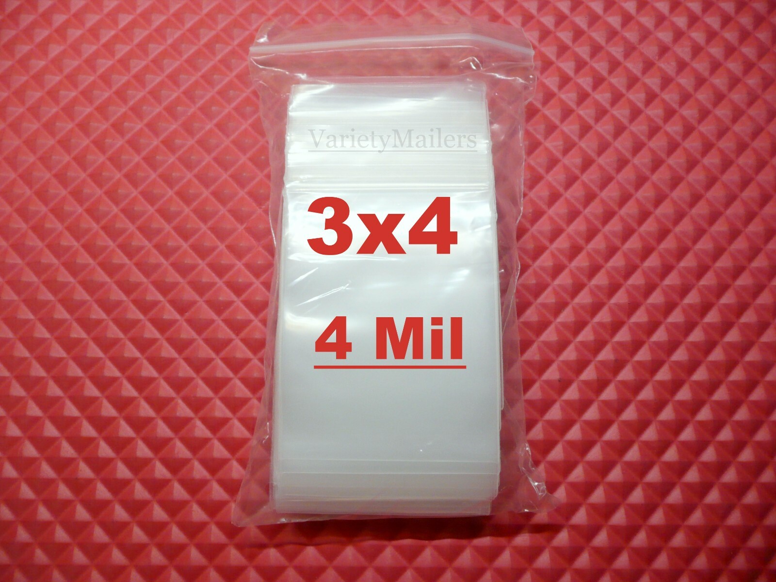 100 Reclosable Storage Bags 3”x 4” Clear 4 Mil THICK Food Grade Zip-Top Bags