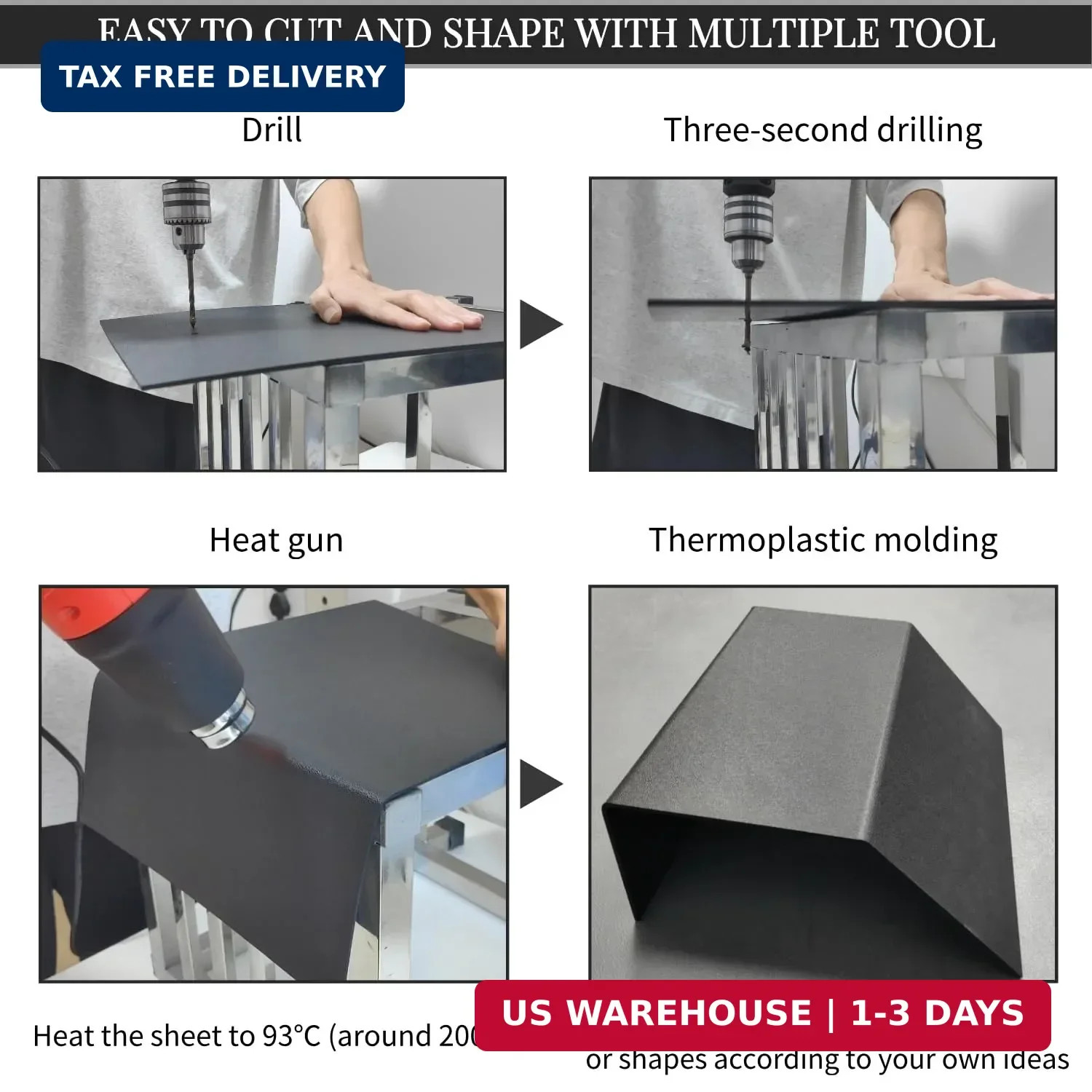 Black ABS Plastic Sheet,Moldable Plastic Panels,Thermoplastic Hard Board,High Fl