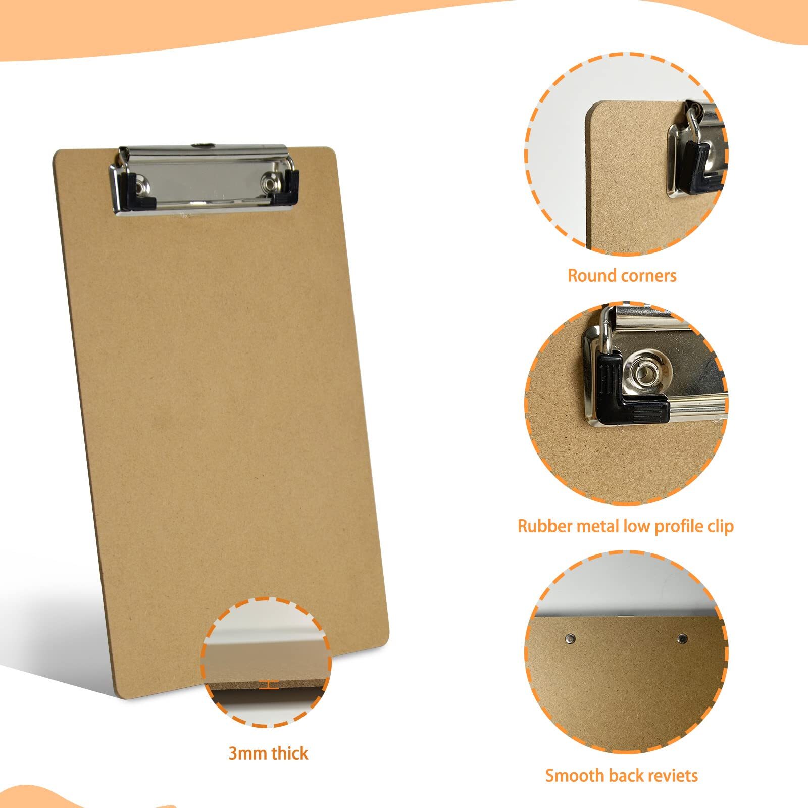 Mini Clipboards 32 Pack Memo Size 6 x 9 Inches Bulk Small Clip Boards for Cla…