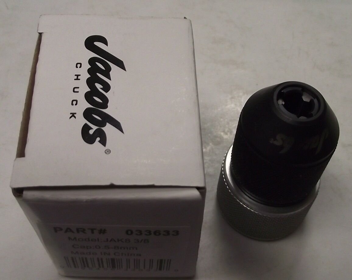 Jacobs 033633 JAK8 CAP. 0.5-8mm Pneumatic Keyless Drill Chuck 3/8″ Mount