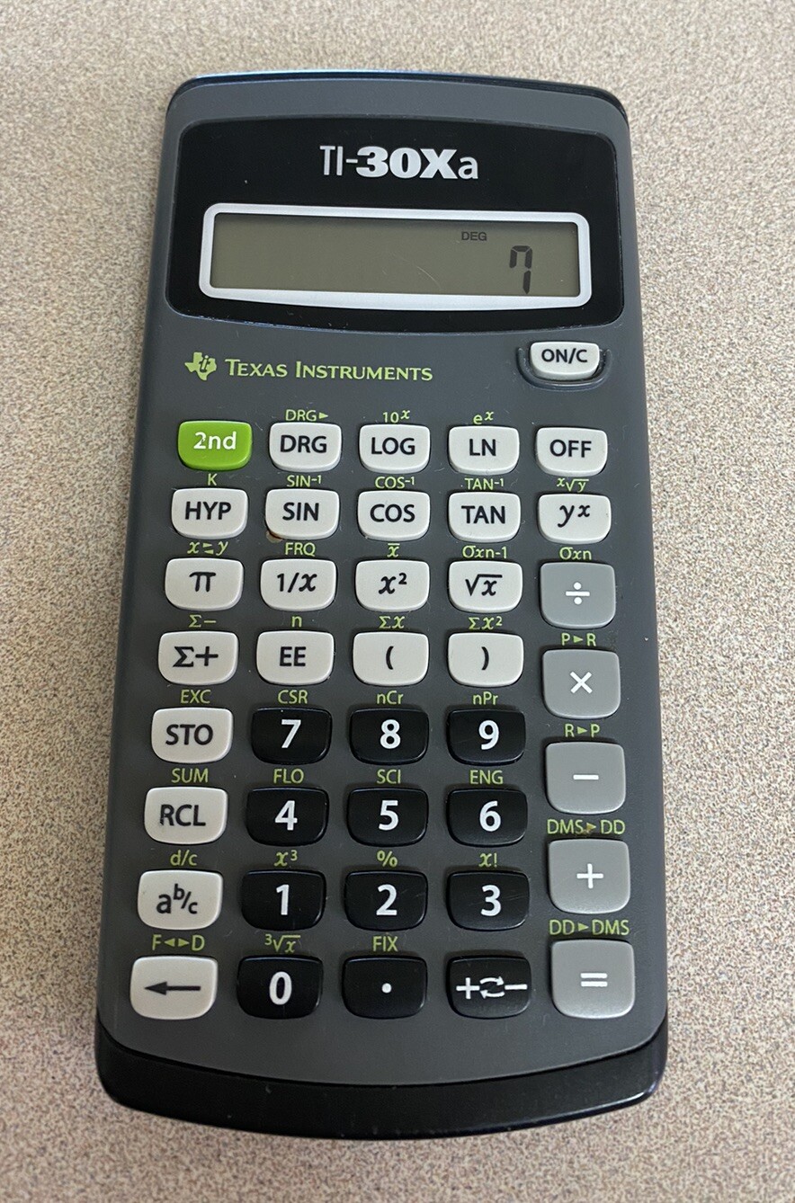 Texas Instruments TI-30Xa Scientific Calculator Solar Powered w/ Cover TESTED