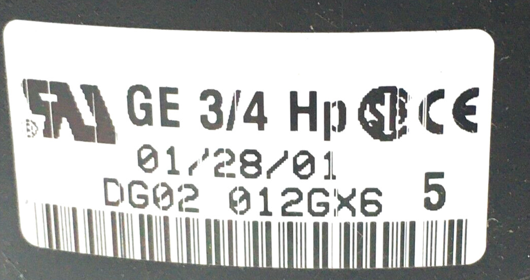 GE Module DG02 only 3/4 HP TRANE D341314P51 MOT09619 Rot CW LE 230V used #Z839