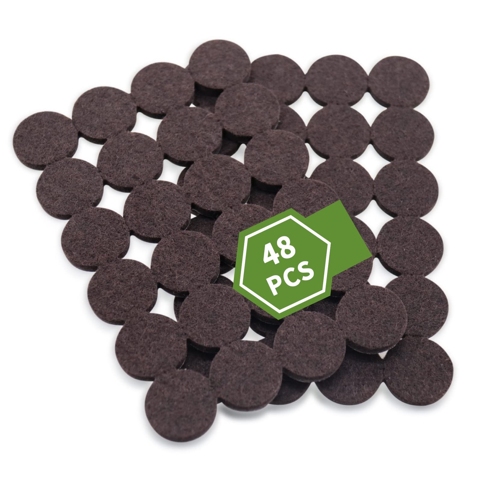 COVERCORNER Felt Furniture Pads for 48PCS 1 inch Round Dark Brown, Brown