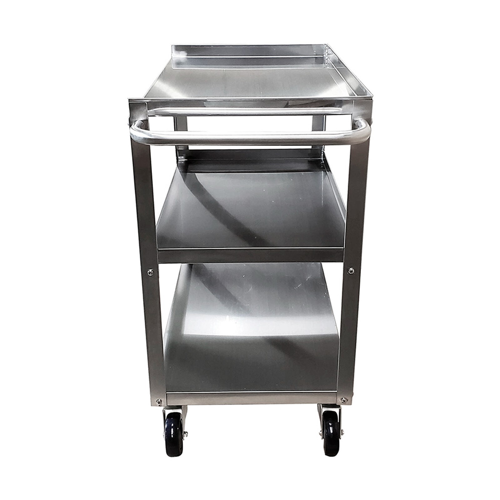 18 in. X 28 in. X 33 in. Stainless Steel 3-Shelf Utility Cart