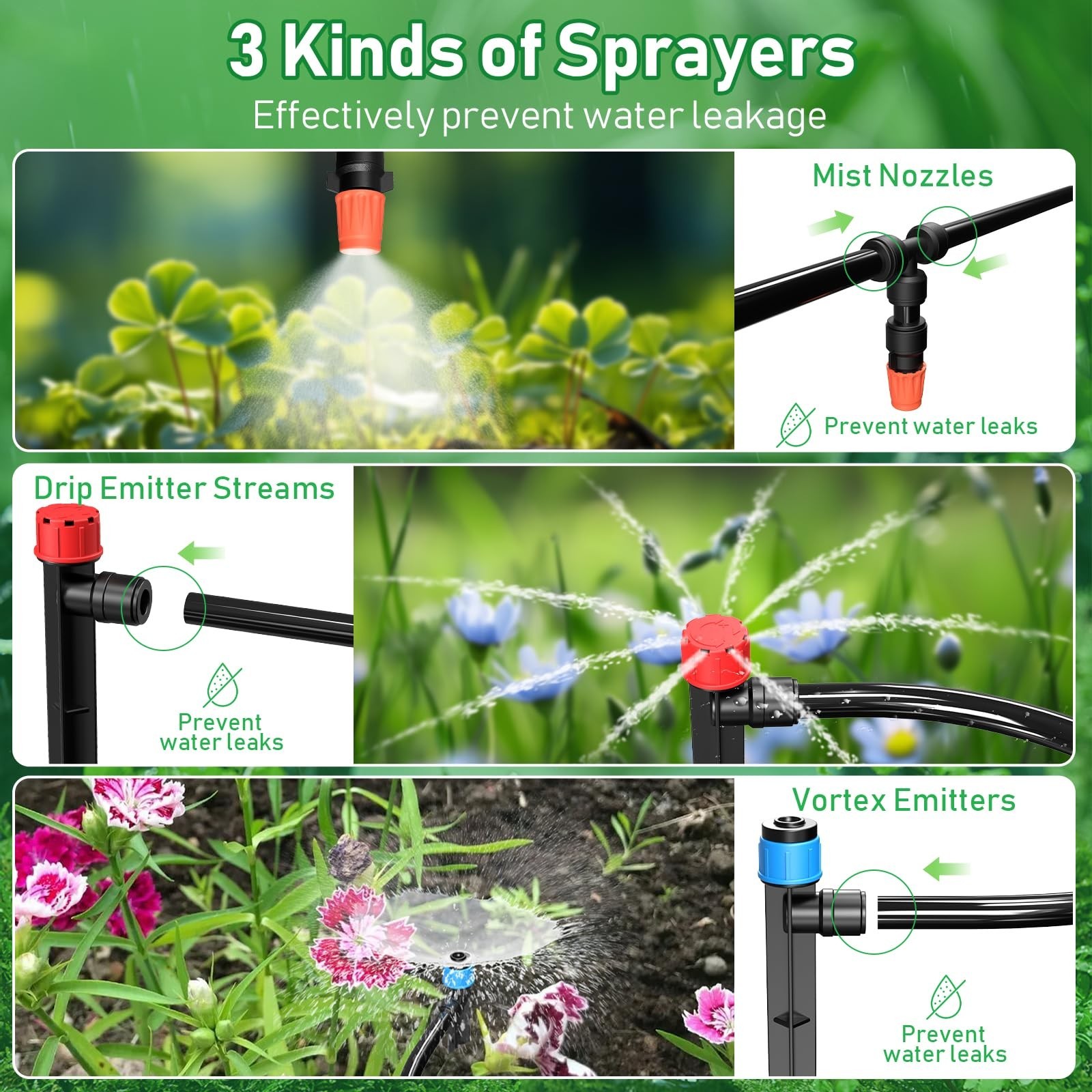 246FT Drip Irrigation System, Automatic Drip Irrigation Kit with 1/2″ Main Tu…