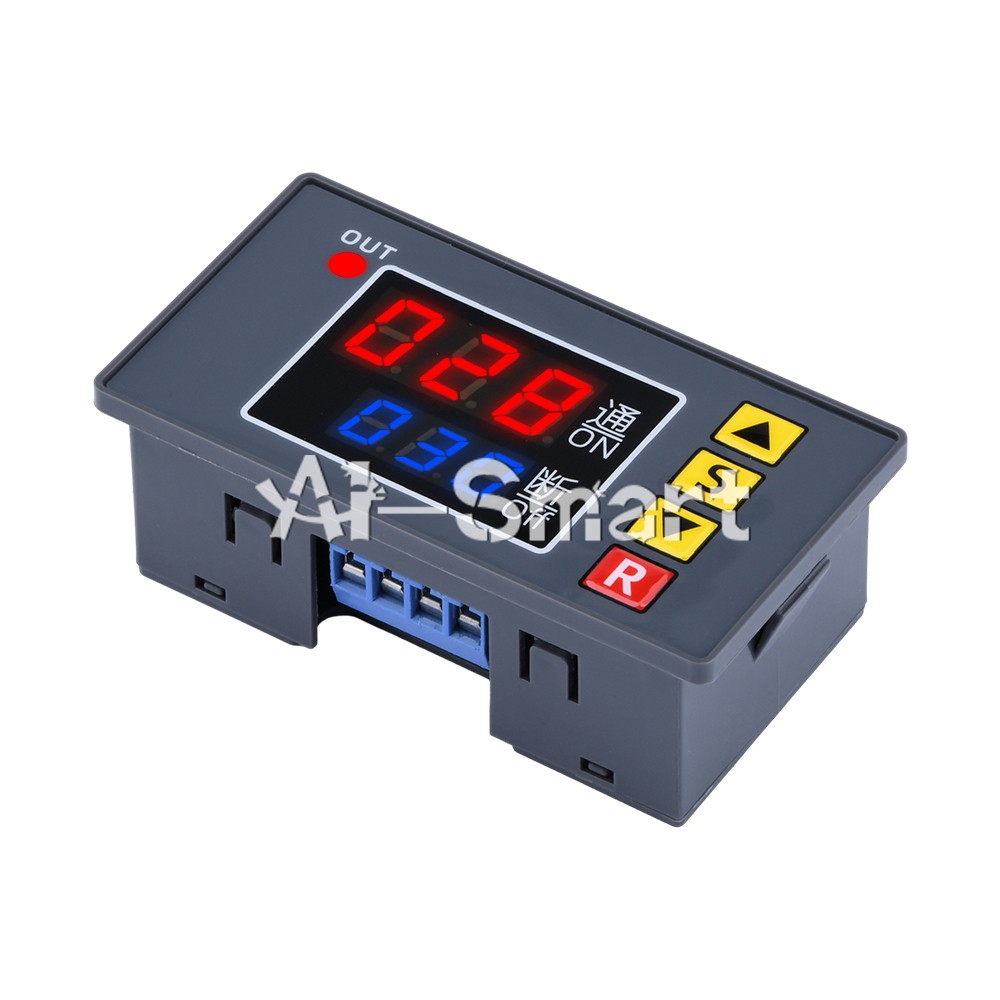 AC110-220V LED Dual Display Cycle Timing Delay Relay Module 0-999s 0-999m 0-999h