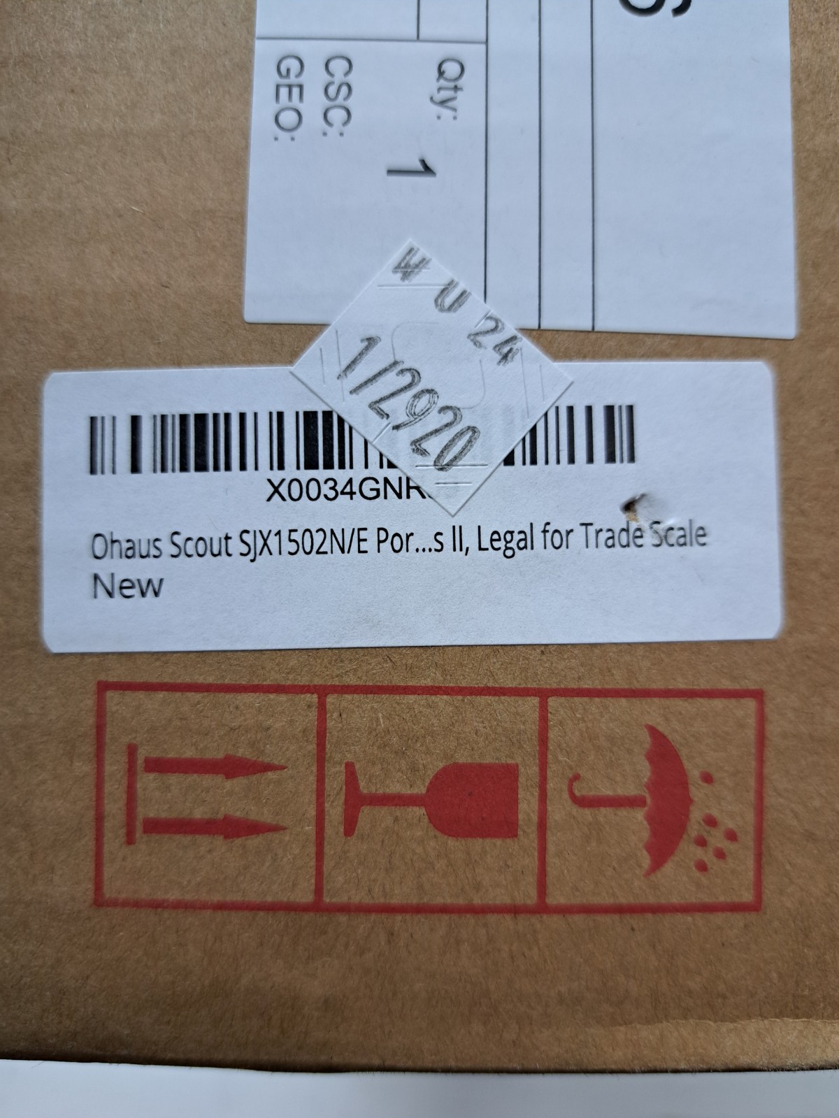Ohaus Scout SJX1502N/E Portable Balance 1500 g Class II Legal‑for‑Trade