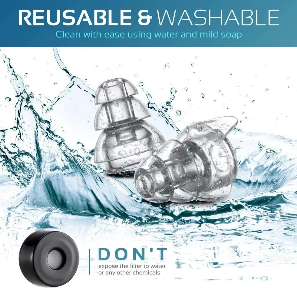 Reusable High Fidelity Ear Plugs, 24dB Advanced Filtering Tech Ear ProtectionUSA