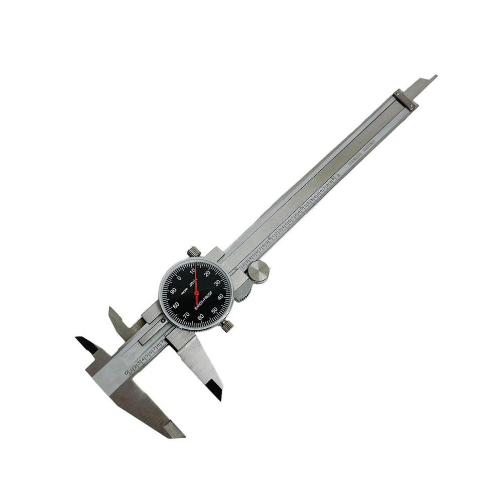 Black Face 0-6″ stainless Steel Dial Caliper Shock Proof 0.001″ Graduation