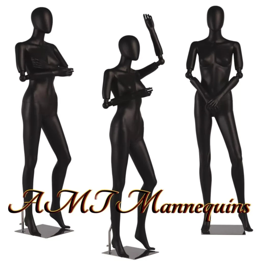 HeavyDuty Plastic Realistic Fullbody Female Mannequin (2 Heads, Flexiable arms)U