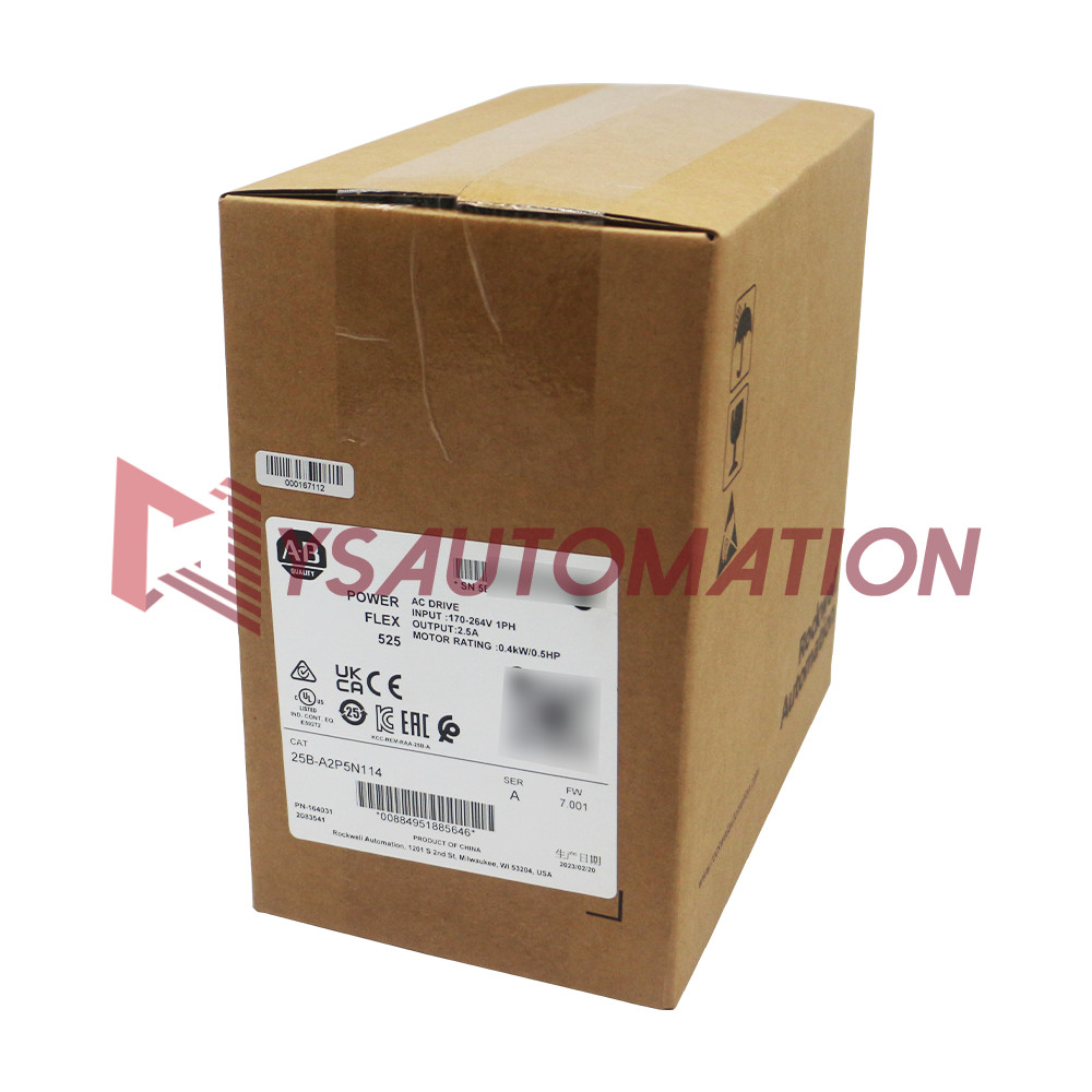 New Allen Bradley 25B-A2P5N114 PowerFlex 525 AC Drive 0.4 kW 0.5 Hp