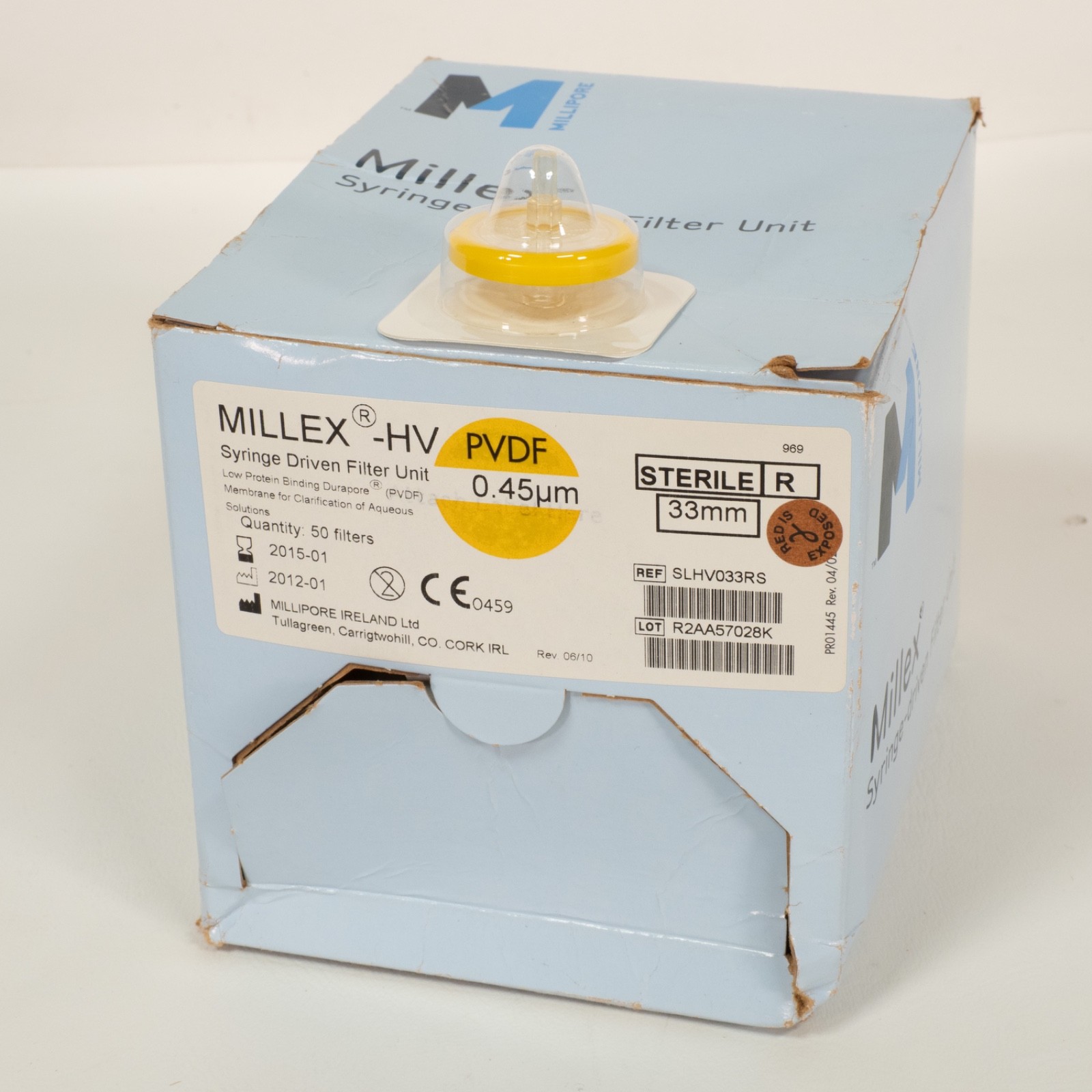 SYRINGE FILTERS – Millipore SLHV033RS Millex-HV PVDF 0.45μm 33mm – 47/BX