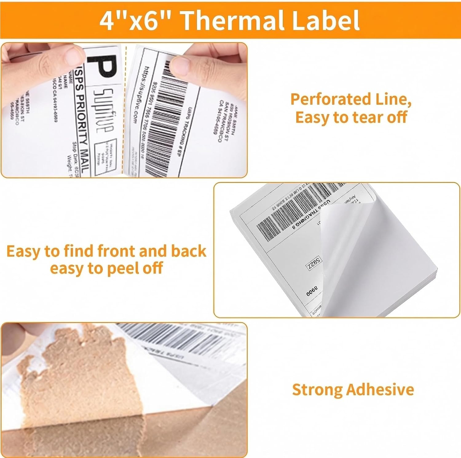 Direct Thermal Labels 4 x 6 Shipping Mailing Labels Roll 250 Waterproof